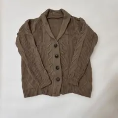 超美品❗️ニットカーディガン　ケーブルニット　ブラウン