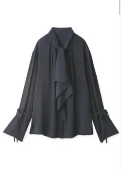 FRAYI.D コンパクトサテンボウタイブラウス (ネイビー) ポリエステル