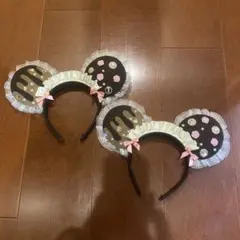 【ハンドメイド】バレンタインチョコレートクッキー風ミッキー耳カチューシャ