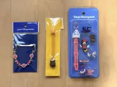 【廃盤品・未開封】東京ディズニーランド ストラップ 3点セット レトロ