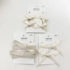 lattice リボン　ヘアピン　3種セット　ホワイト