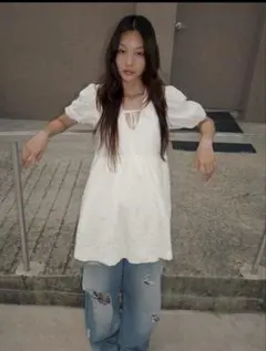 ほぼ未使用⭐︎ZARA 襟付きホワイトミニワンピース　XS