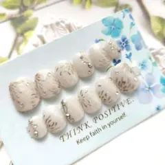 ネイルチップ パールホワイト 花火 シンプル 祭り