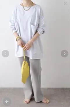 ビックポケットオーバーロングTシャツ 長袖カットソー ロンt