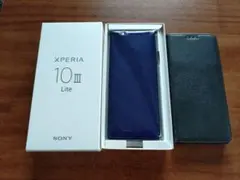 Sony Xperia 10 III Lite 黒 手帳型ケース付き