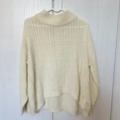 earth music&ecology アイボリー タートルネックニット 長袖