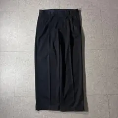 90s RALPHラルフローレン2タックポロチノツイルスラックス黒ワイドw34