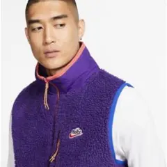 Nike ボアフリース ベスト 紫オレンジ