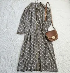 ジャーナルスタンダード フラワープリント シャツワンピース 金ボタン