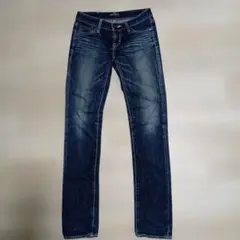 MOUSSY　マウジー　ユーズド加工　ローライズ　スキニーデニム　ジーンズ
