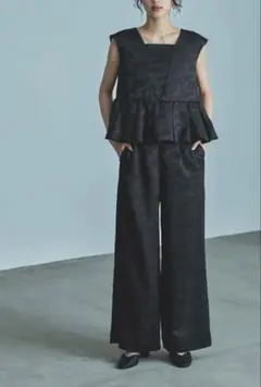 みずいろ♡nianaセットアップドレス パンツ 黒 フリル Lサイズ みずいろ♡nianaセットアップドレス パンツ 黒 フリル Lサイズ