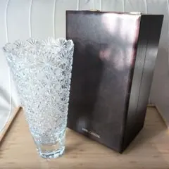 ✨美品✨ HOYA CRYSTAL 切子デザイン 花瓶 専用ボックス付き
