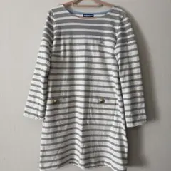 バーバリーブルーレーベル ストライプ柄コットン長袖ワンピース・チュニック 38