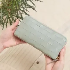 【美品】zucchero 長財布 ラウンドファスナー　ブルーグレーのサムネイル