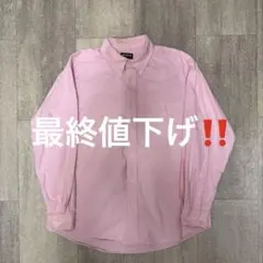 90s 00s OLD UNIQLO 長袖コットンシャツ ピンク