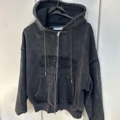 七瀬つむぎ×PSYCHO NATION×ゲキクロ コラボ ジップパーカー グレー
