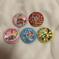 ディズニー　刺繍缶バッジ　5点セット