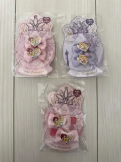 ディズニー　プリンセス　アリエル　ラプ　シンデレラ　リボン　ヘアゴム　ヘアピン