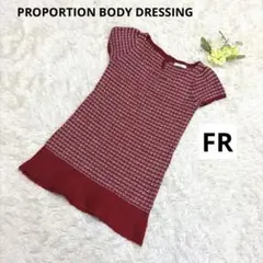 美品PROPORTION BODY DRESSING半袖ニットチュニックFR
