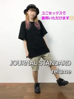 【男女OK】ジャーナルスタンダードメンフィスコットンチュニックTシャツ　ブラックのサムネイル