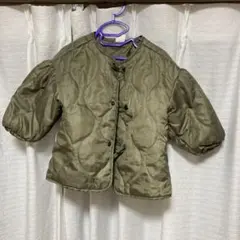 【90サイズ】ニコキルトジャケット/オリーブグリーン
