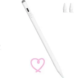新品　タッチペン 替え芯3枚付き 自動スリップ 途切れなし ホワイト 勉強用