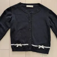 キャサリンコテージ リボン付きネイビーのカーディガン 140cm