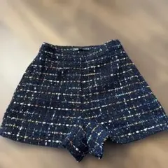 ZARA マルチカラーツイード ショートパンツ　XS