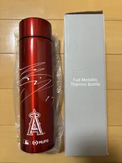 大谷翔平 フルメタリックサーモボトル エンゼルス MUFG プリントサイン入り