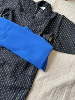 男の子　浴衣 110cm 黒白　青帯付き