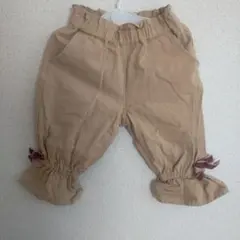 美品!格安!SamansaMos2サマンサモスモスのリボン付ベージュパンツ95