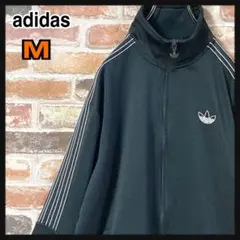 《人気》　adidas アディダス　トラックジャケット　刺繍ロゴ　M ブラック