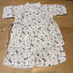 白地トンボ柄　甚平　100センチ