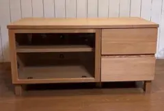 無印良品　タモ材　テレビボード　ナチュラル 人気の無印良品(MUJI)のタモ材を使用したTVボードです。ナチュラルな
