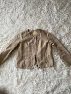 BEAMS ノーカラージャケット ベージュ サイズ1