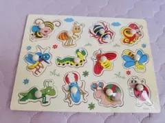 木製 ペグパズル 昆虫 知育玩具