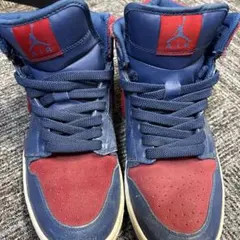 Air Jordan ハイカットスニーカー ネイビー/レッド