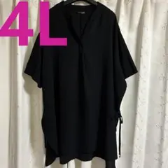 SUREVE しまむら 大きいサイズ 4L シャツ・チュニック・黒・シンプル
