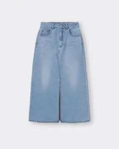 【GU】デニムフロントスリットロングスカート