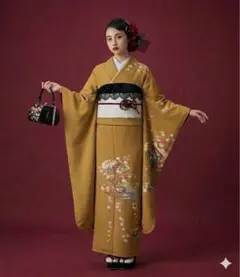 正絹振袖/長襦袢/半衿3点セット追加バッグ帯締め髪飾りなど多数、袴コーデにものサムネイル