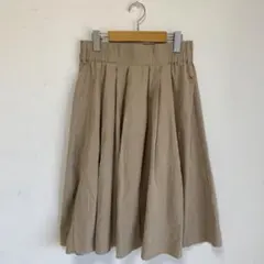 【earth music&ecology】ギャザー　フレアスカート　ミモレ丈　F