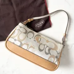 極美品】COACH シグネチャー レザー 筒型バッグ ノリータ【希少品 