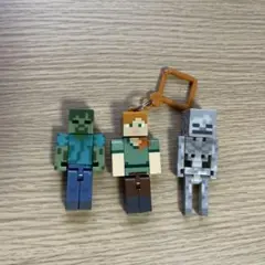Minecraft フィギュア ２個　& キーホルダー １個　セット