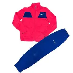 140サイズ　男の子　PUMA ジャージ上下セット 薄裏起毛　赤×グレー
