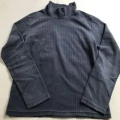 UNIQLO 150 ブルーグレー リブ編みフリース