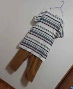 まとめ売り*コーデ売り*マルチボーダーワンピース*blue*カジュアル*ゆったり