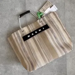 新品】MARNI MARKETトートバッグ シャンパン ストライプ - メルカリ