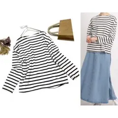 SS【未使用品美品】SHOO・LA・RUE シューラルー コットンゆるロンT