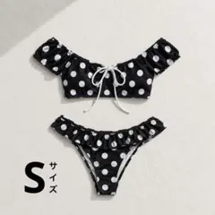【即納】ドット柄 オフショルダー ビキニ Sサイズのサムネイル
