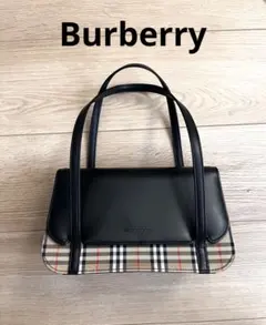 【超希少モデル】バーバリー ハンドバッグ ノバチェック シャドーホース 黒